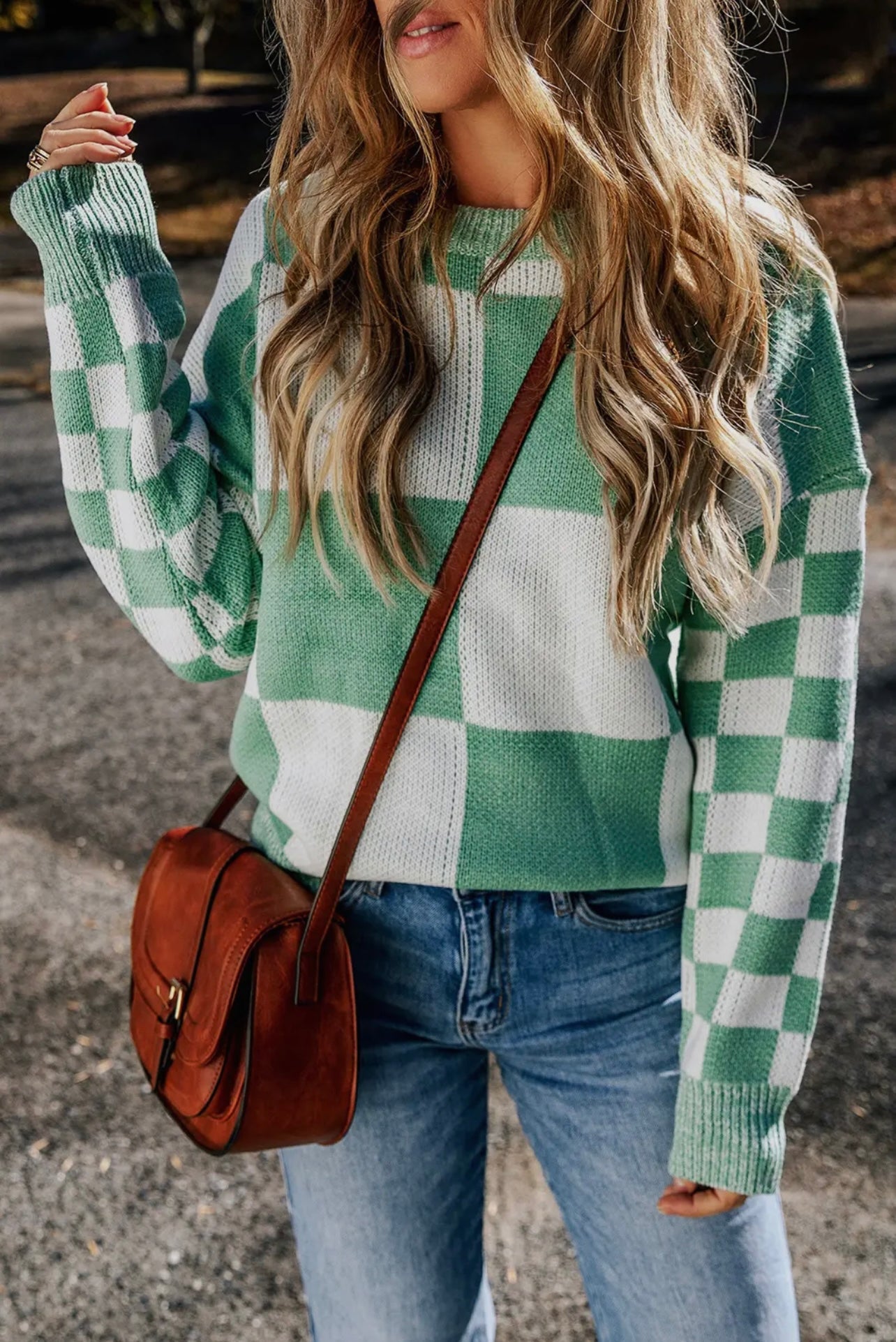 Checkered Print Sweater