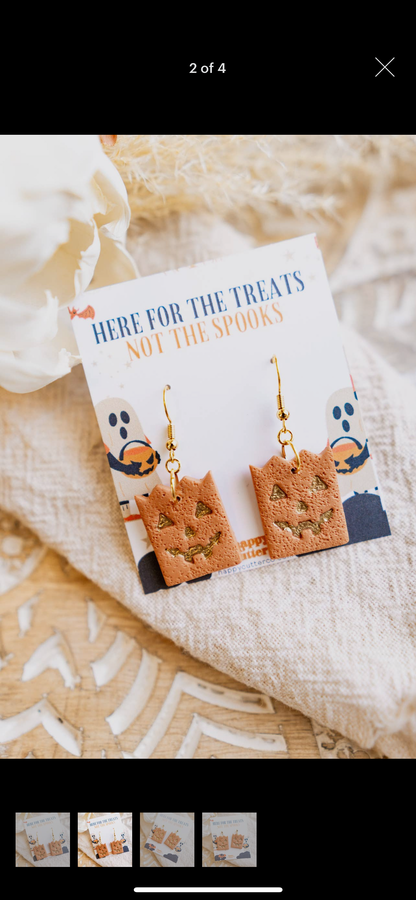 Cute Halloween Pumpkin Treat Earrings