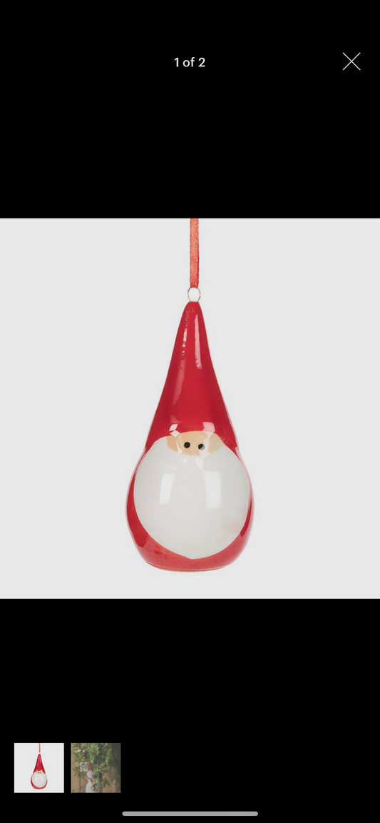 Gnome Santa Ornament