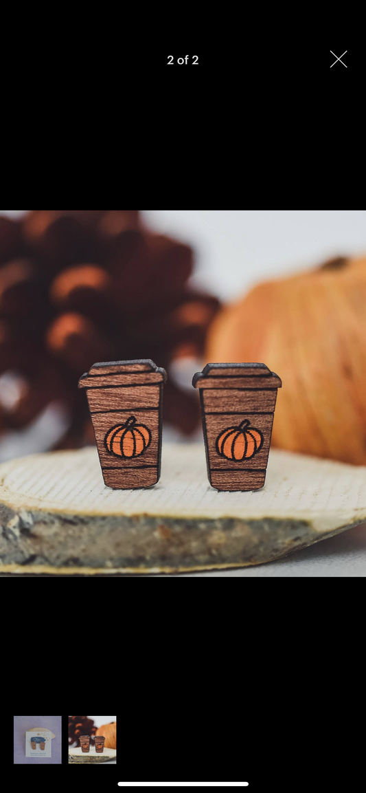 Pumpkin Spice Latte Studs