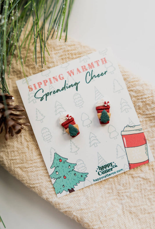 Red Peppermint Latte Studs