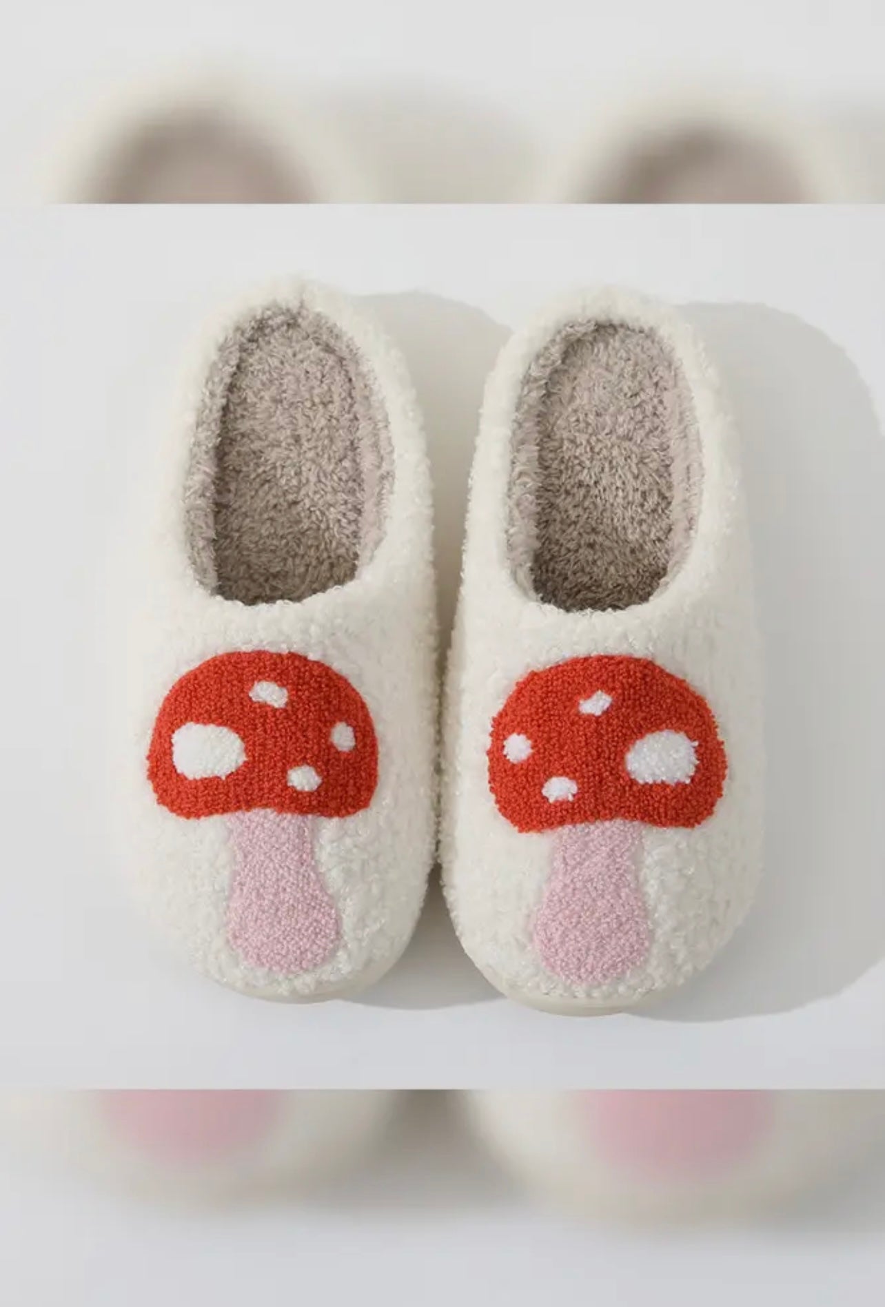 Fluffy Mushroom Slippers