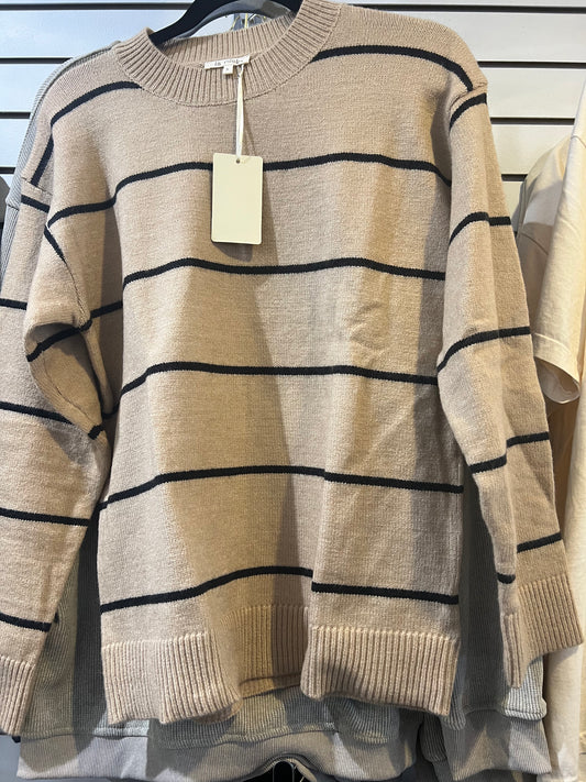 Tan Stripe Sweater