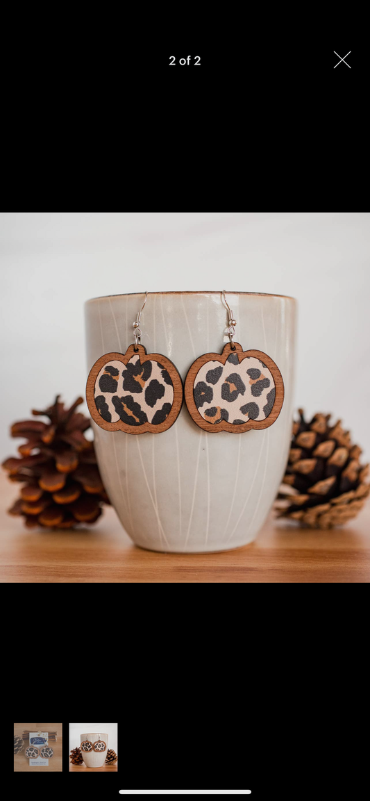 Leopard Pumpkin Earrings